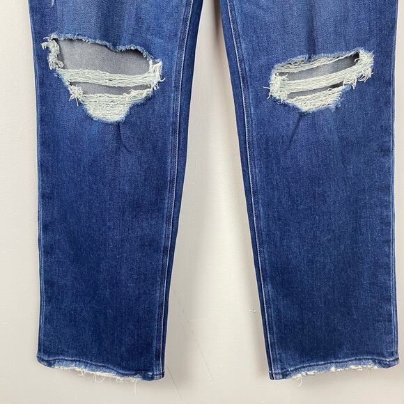 PAIGE Stella High Rise Modern Straight Leg Jeans Soleil Destructed Sz 32/14 $239 - Picture 7 of 15